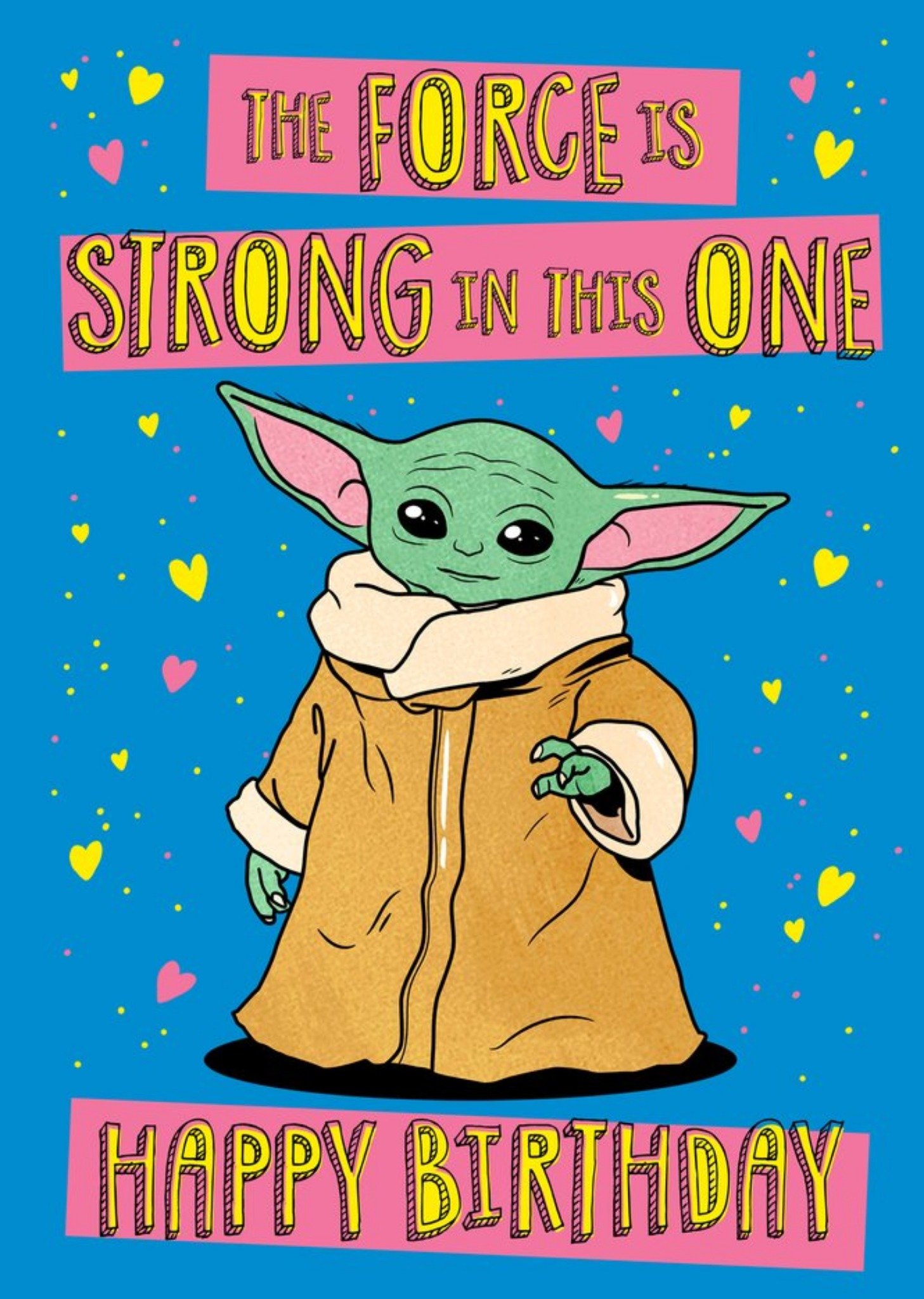 Disney Star Wars The Mandalorian Force Is Strong Yoda Birthday Card