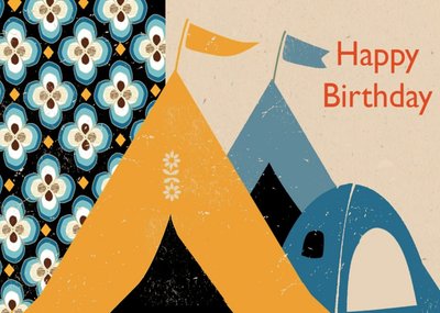 Retro Camping Birthday Card