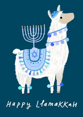 Hand Drawn Happy Llamakkah Card