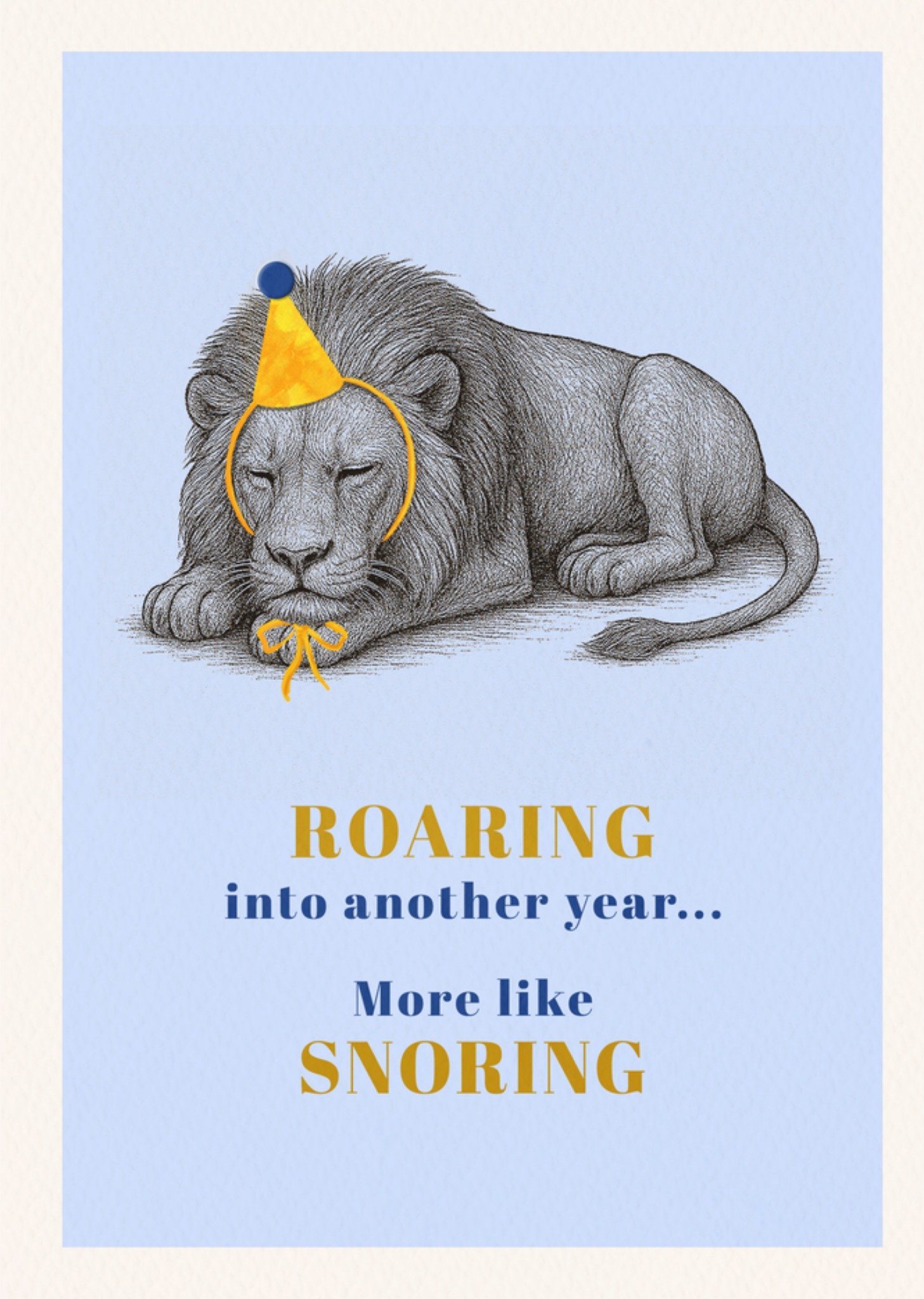 Moonpig Roaring Into Another Year Illustrated Lion Birthday Card