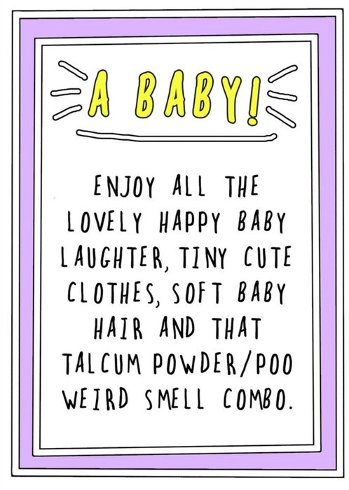 Go La La Funny Talcum Powder, Poo Weird Smell Combo New Baby Card