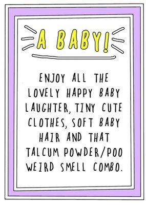 Go La La Funny Talcum Powder, Poo Weird Smell Combo New Baby Card