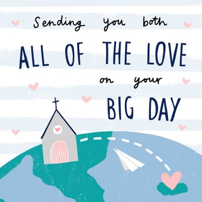 Sending You Both All The Love On Your Big Day Across The Miles Wedding Card