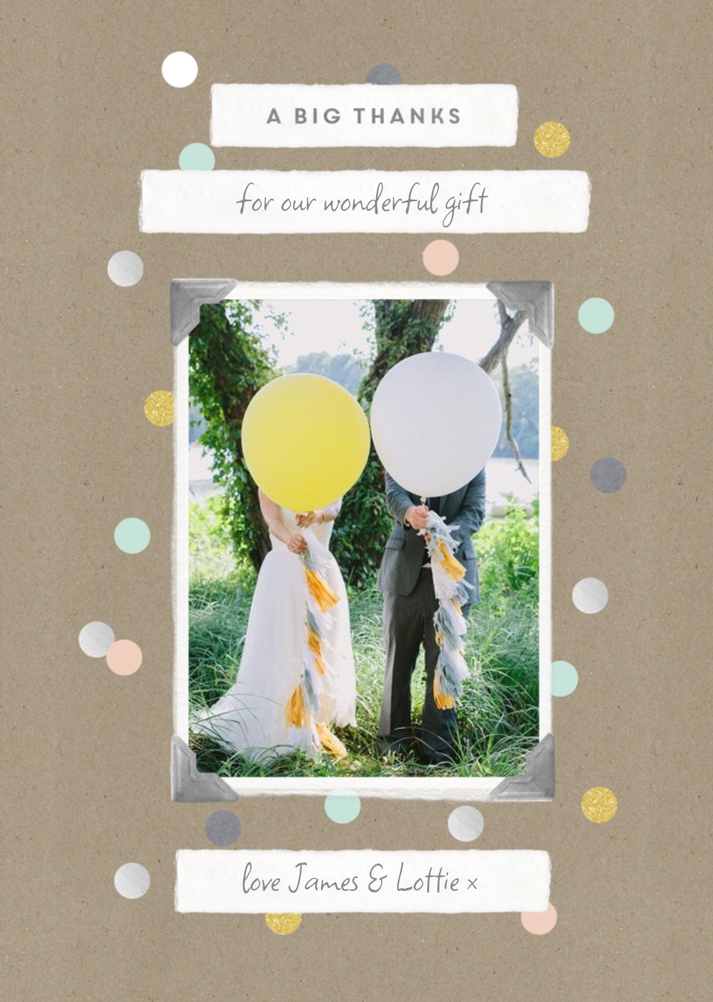 Moonpig Collaged Big Thanks Personalised Text Card