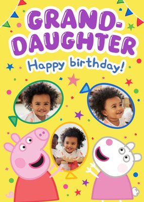 Peppa Pig Granddaughter Photo Upload Birthday Card