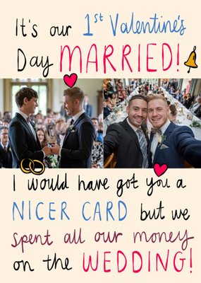 1st Valentine's Day Married Photo Upload Valentine's Day Card