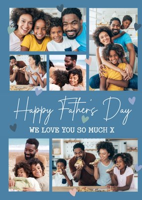 Happy Father's Day Photo Upload Blue Card