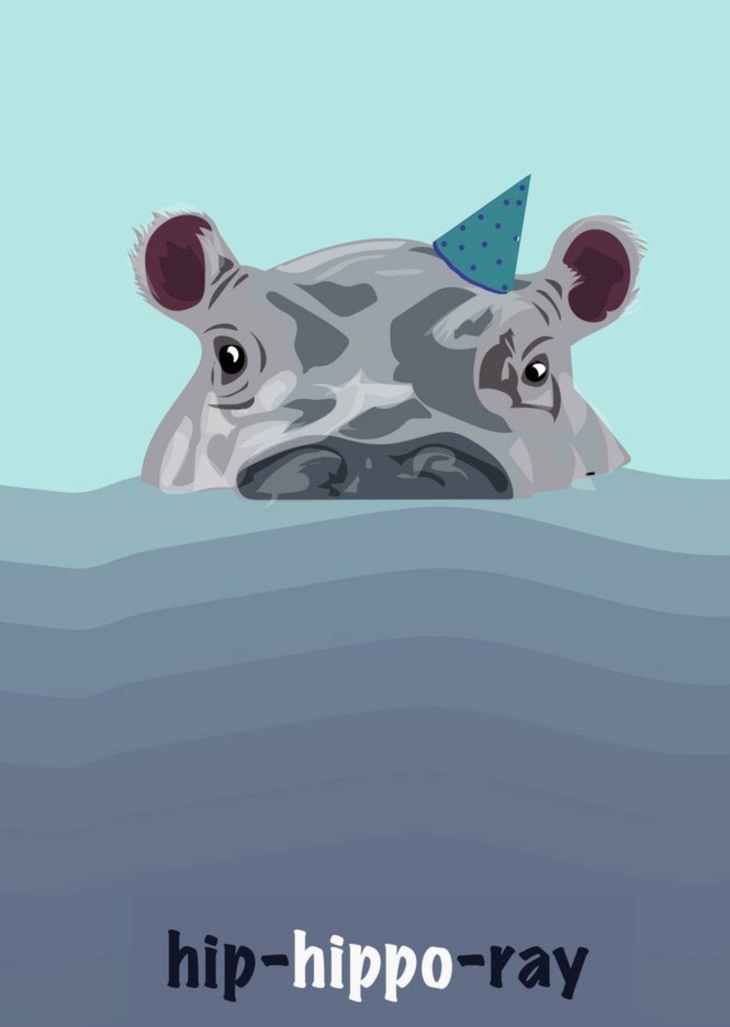 Moonpig Illustrated Hip Hippo Ray Card