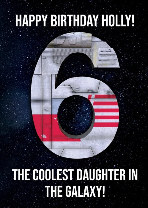 Star Wars Happy Sixth Birthday Starfighter X-wing Birthday Card