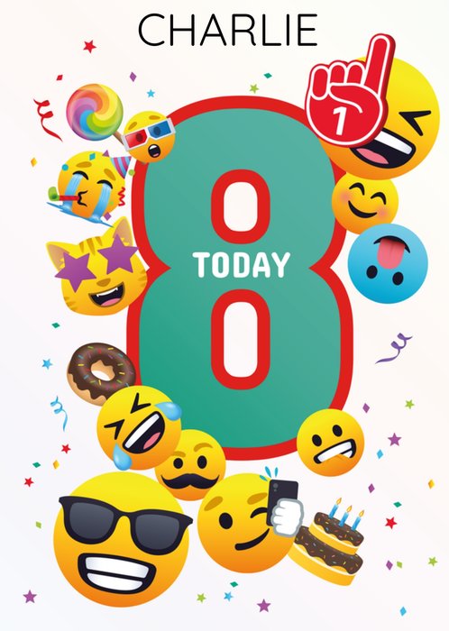 Emoji 8 Today Birthday Card