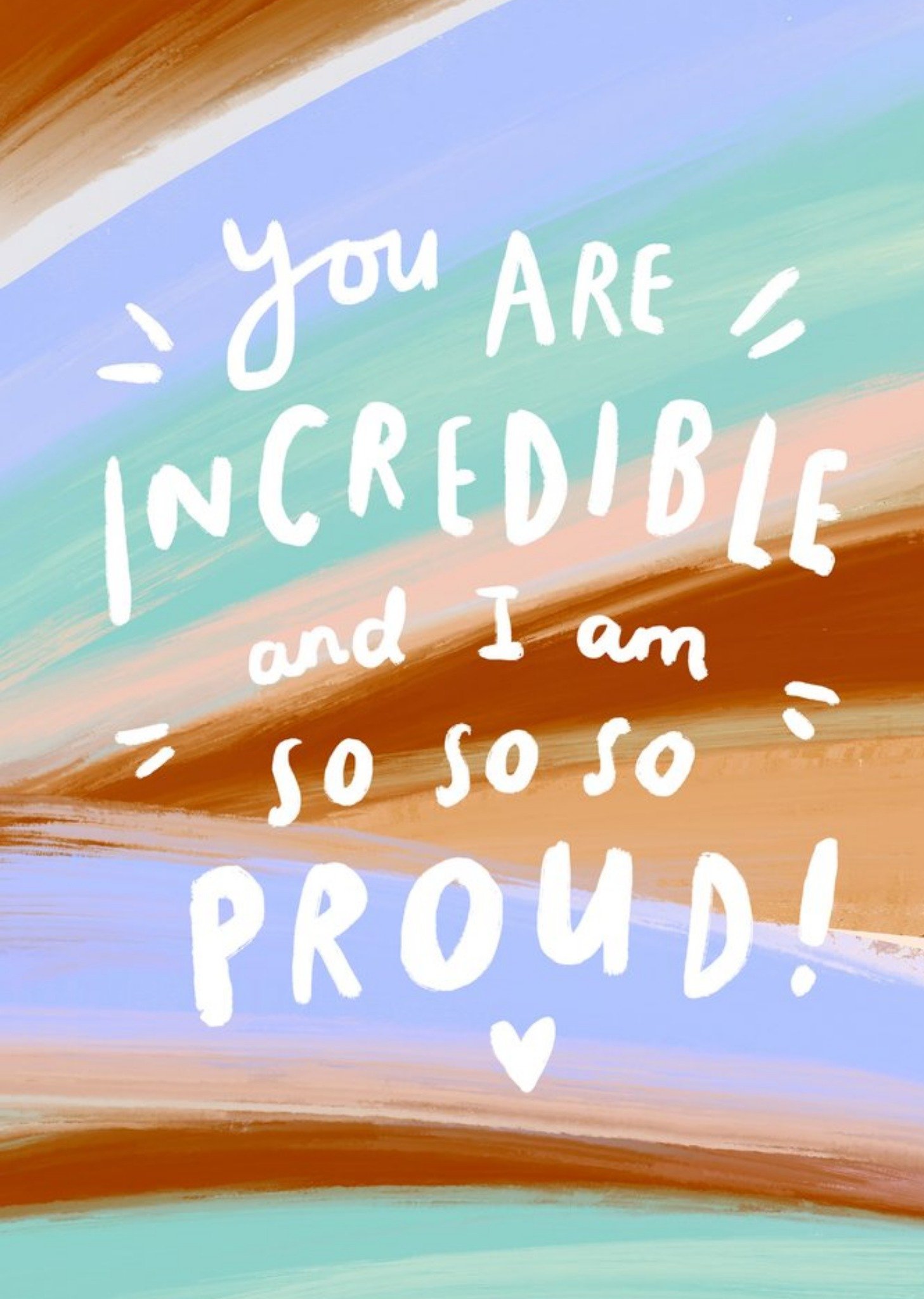Moonpig Handwritten Typography On A Colourful Paint Brush Background Congratulations Card