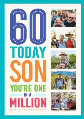 60 Today Son One In A Million Photo Upload Birthday Card