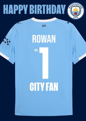 Manchester City FC No 1 City Fan Birthday Card