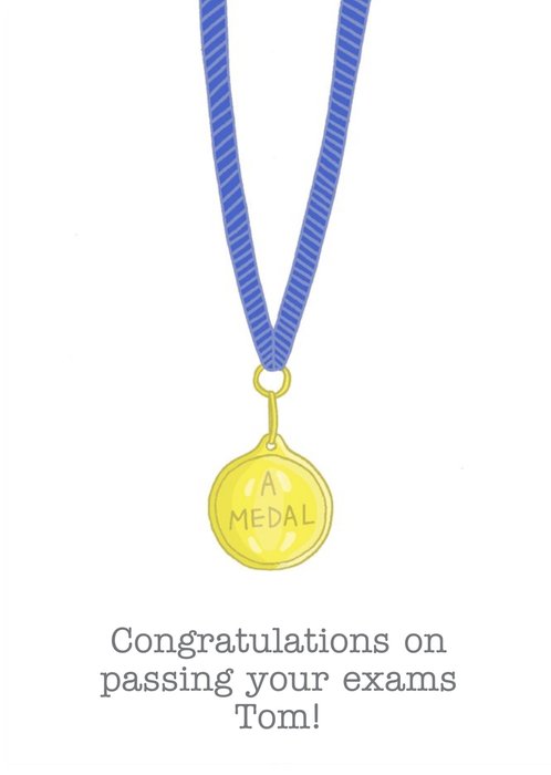 Illustrated Gold Medal Exam Congratulations Card