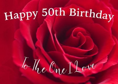 Alex Sharp Love Red Rose Girlfriend 50th Birthday Card