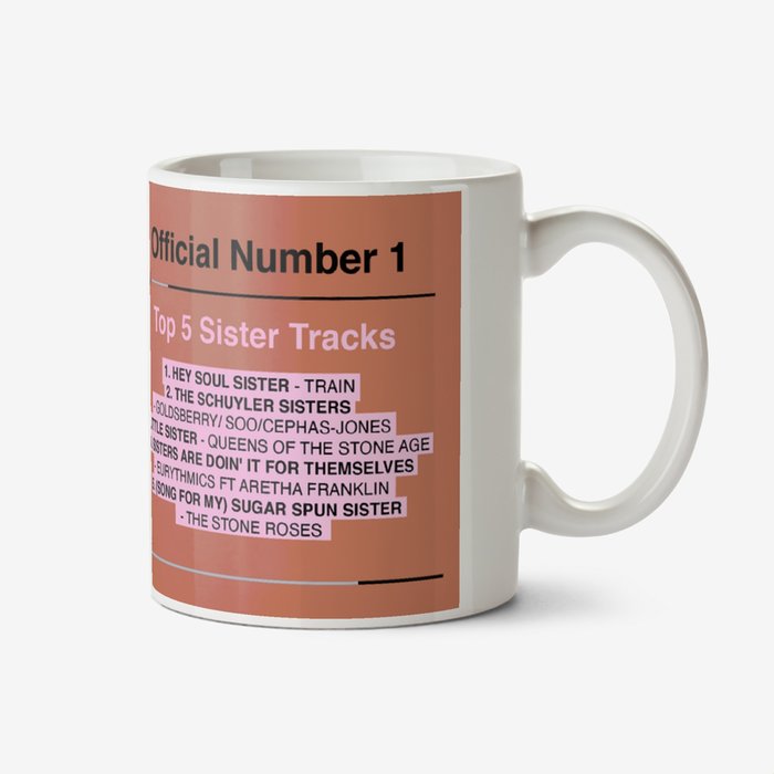 Official Charts Number 1 Top 5 Sister Tracks Photo Upload Mug