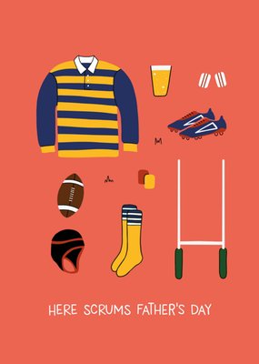Scribbler Here Scrums Father’s Day Illustrated Rugby Father’s Day Card