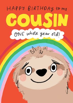 One Whole Year Old Cousin Happy Birthday Card