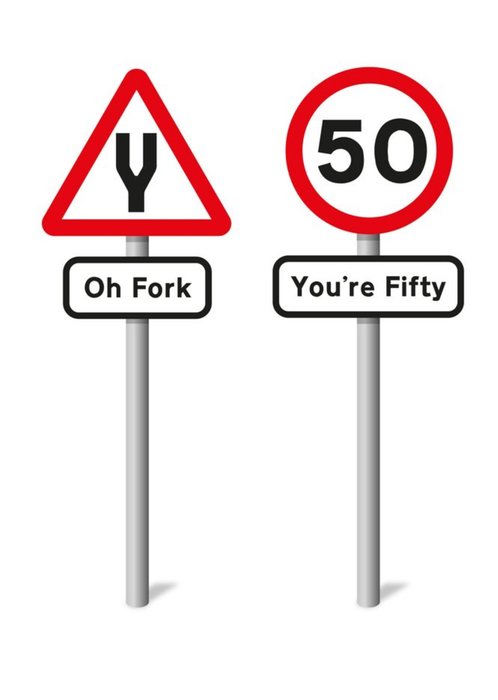 Mungo and Shoddy Road Sign Birthday Card