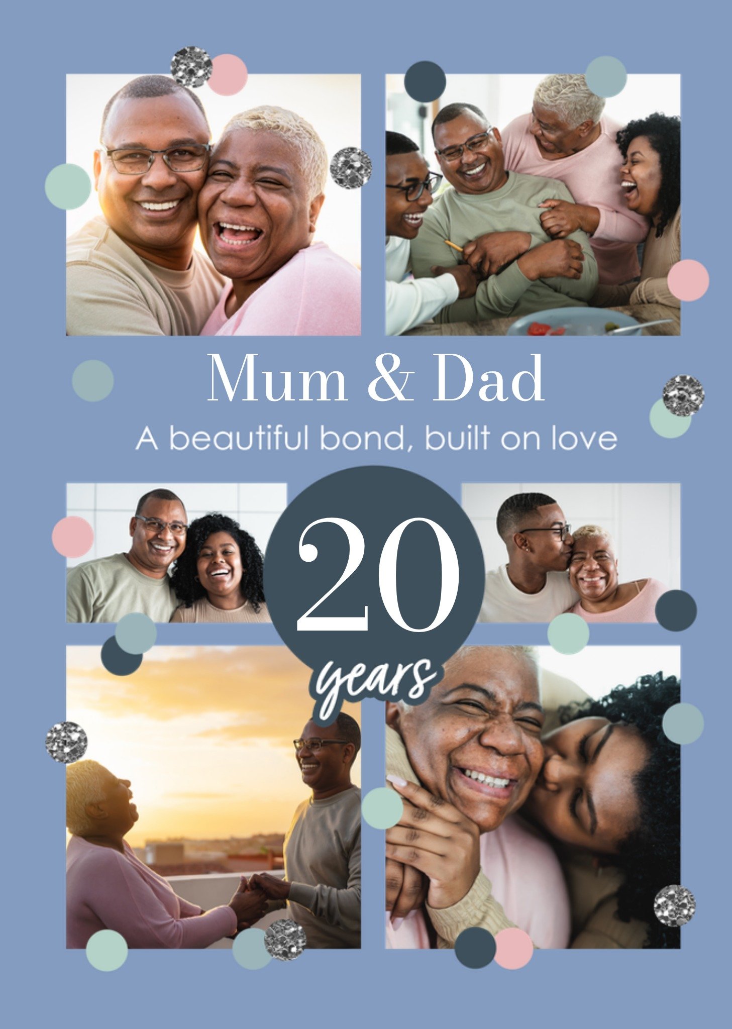 Moonpig Mum And Dad 20 Years Photo Upload Anniversary Card