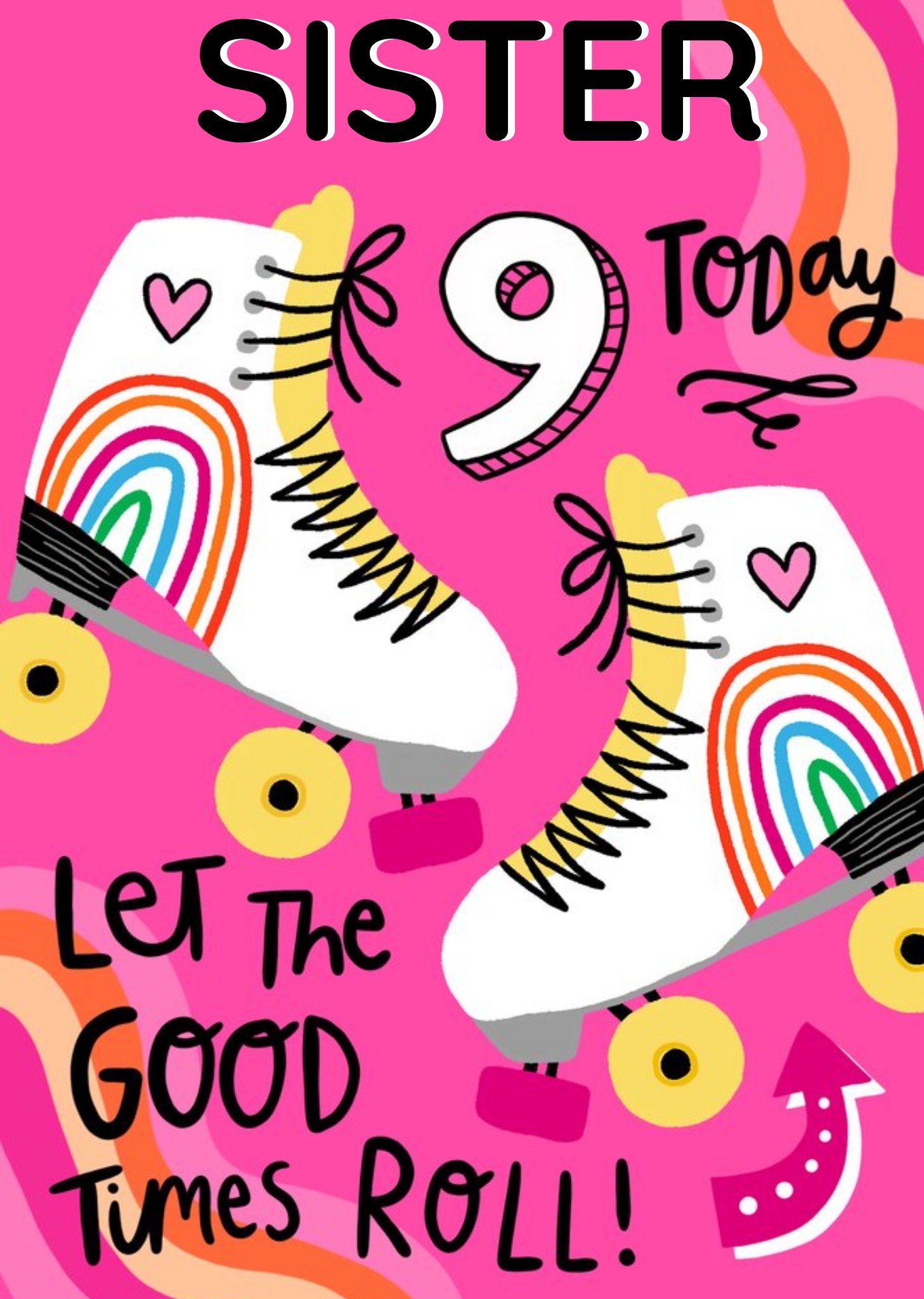 Moonpig Illustrated Skates Let The Good Times Roll Birthday Card