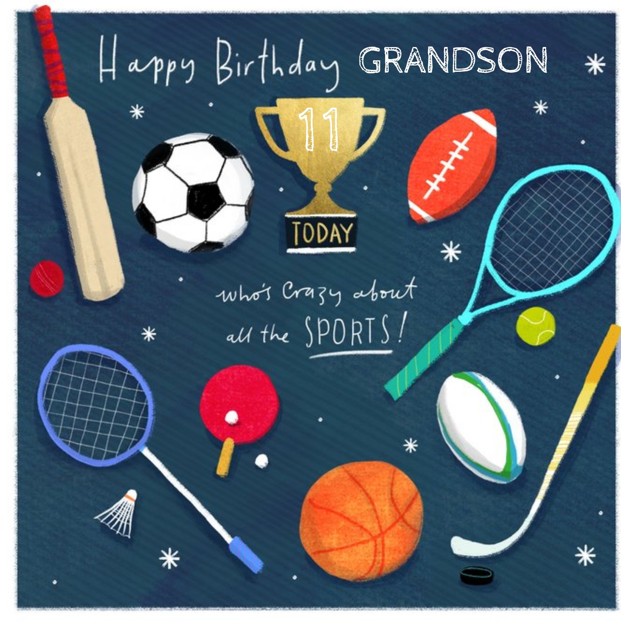 Moonpig Grandson Crazy About Sports Illustrated Birthday Card