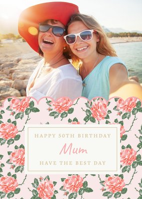 Cath Kidston Happy 50th Birthday Photo Upload Card