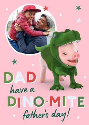 Moonpigs Cute Dinosaur Pig Dino Mite Photo Upload Father's Day Card