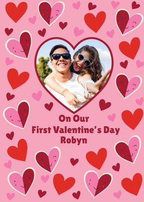 On Our First Valentine's Day Photo Upload Card