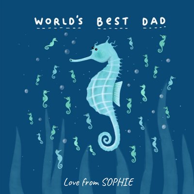 Seahorses In The Ocean World's Best Dad Cute Father's Day Card