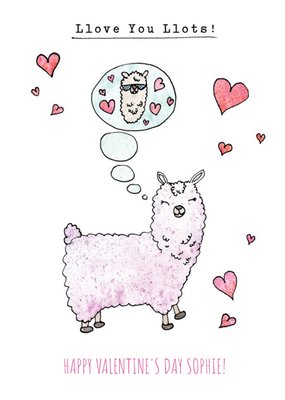 Love You Lots Llama Personalised Card