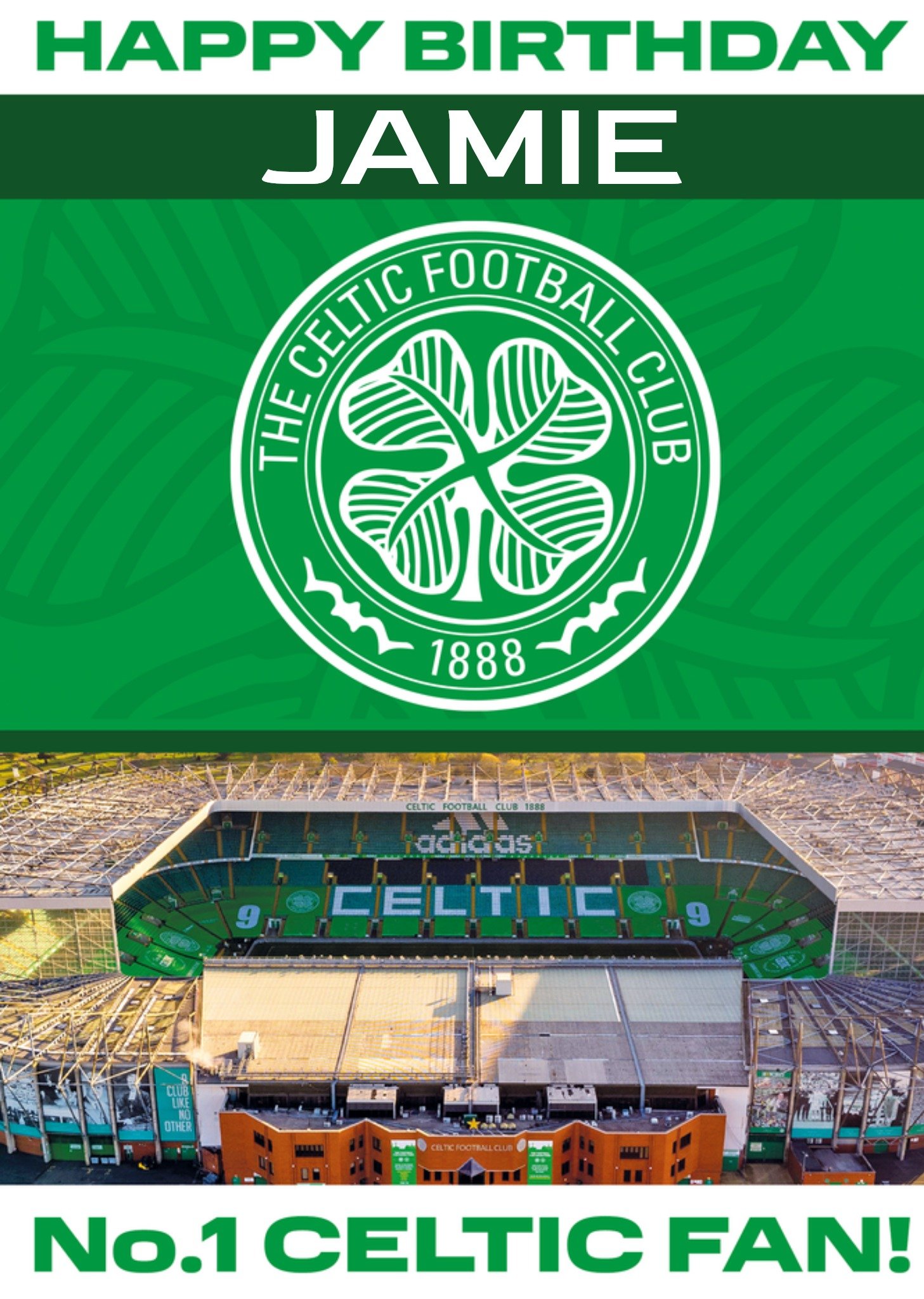 Moonpig Celtic Football Club No.1 Celtic Fan Birthday Card