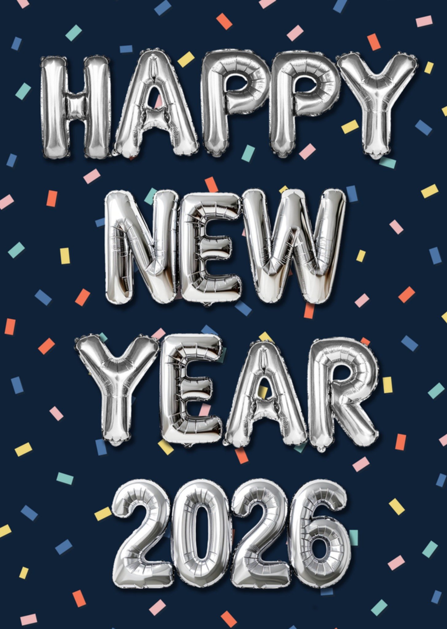 Moonpig Happy New Year 2026 Balloon Letters Card