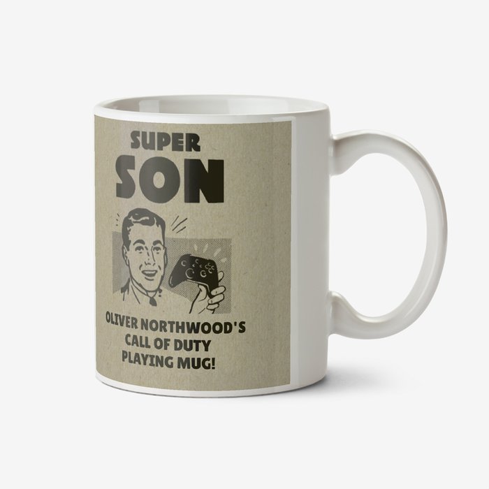 Retro Illustration Photo Upload Gaming Mug