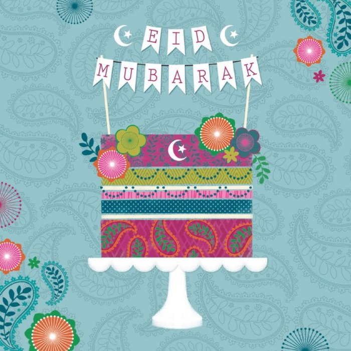 Eid Mubarak Colourful Cake Card