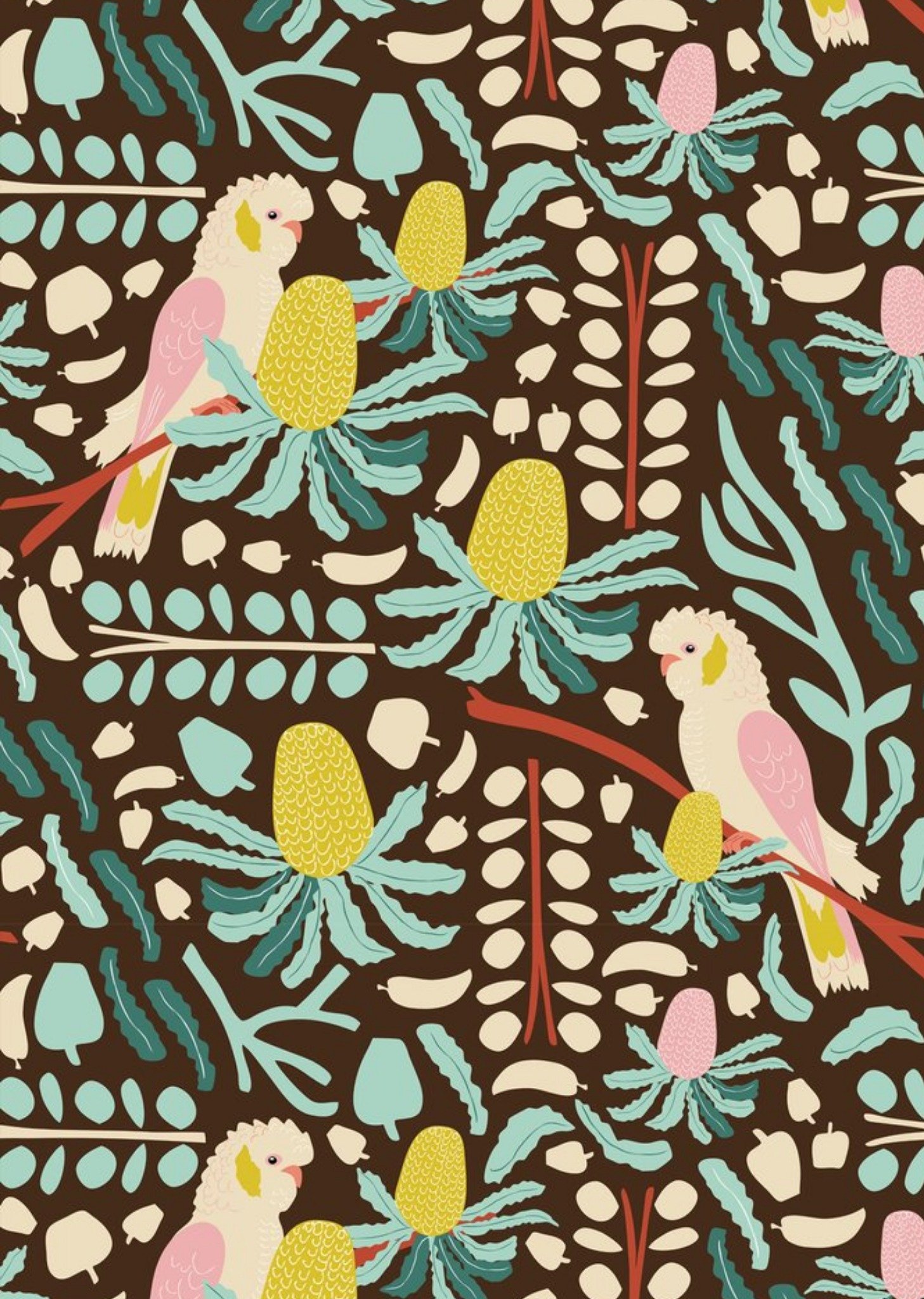 Moonpig Picket + Vine Parrots Pattern Card