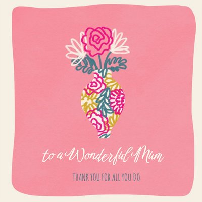 Baroque Flowers In A Vase Personalised Mother's Day Card