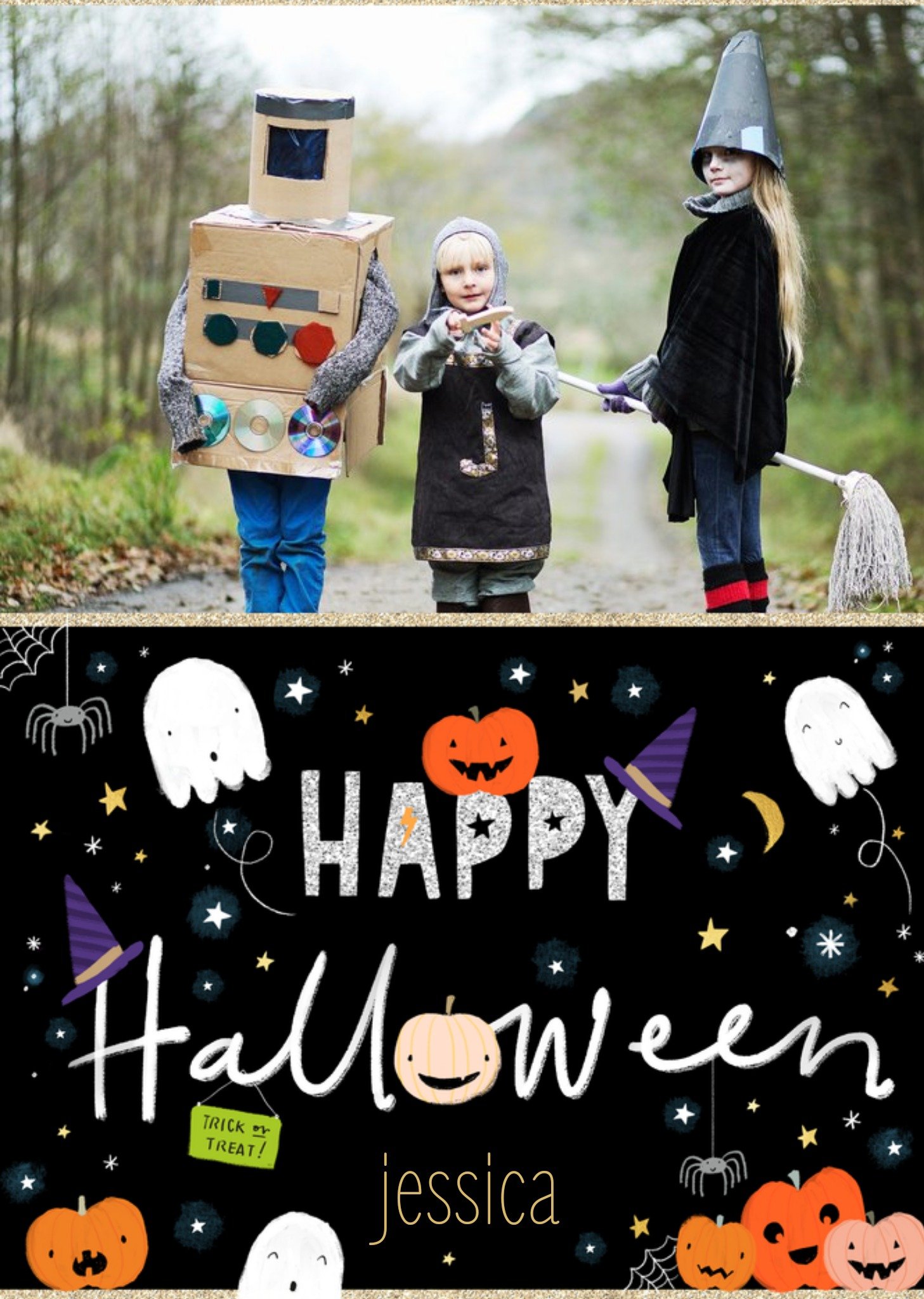 Moonpig Cute Illustrated Halloween Icons Photo Upload Happy Halloween Card