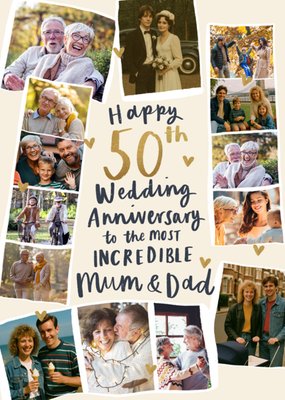 Most Incredible Mum & Dad Photo Upload 50th Anniversary Card