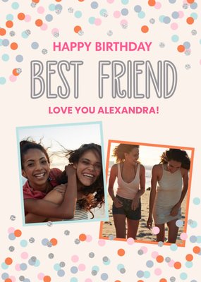 Confetti Cannon Photo Uplaod Best Friend Birthday Card