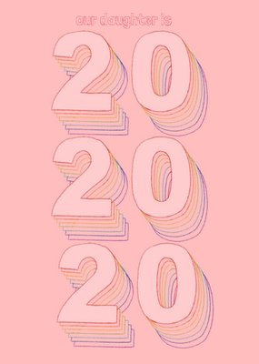 Age 20 Pink Typographic Birthday Card