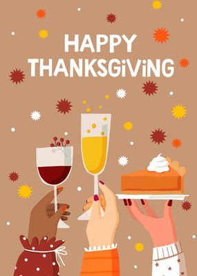 Illustrated Toast To Thanksgiving Card