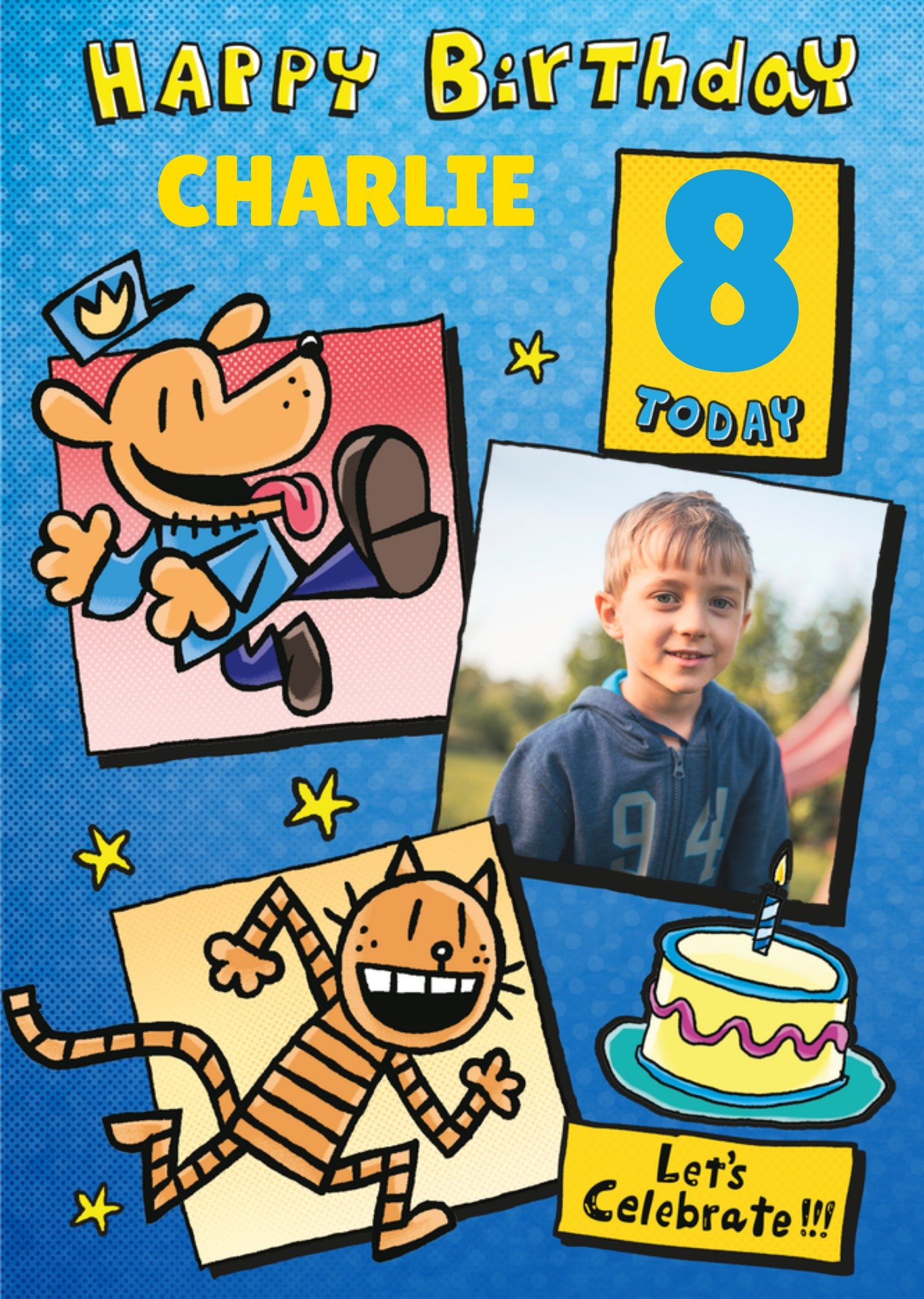 Moonpig Dog Man Cartoon Illustrated Photo Upload Birthday Card