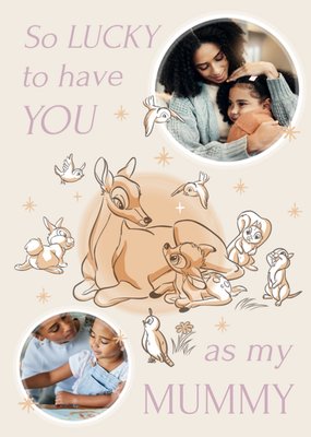 Disney Bambi So Lucky To Have You Photo Upload Birthday Card Mother's Day Card