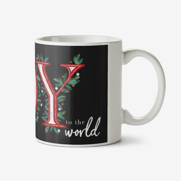 Joy To The World Chalkboard Photo Upload Christmas Mug