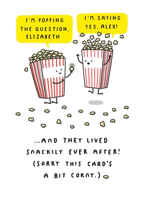 Popcorn Popping the question Proposal Engagement Card