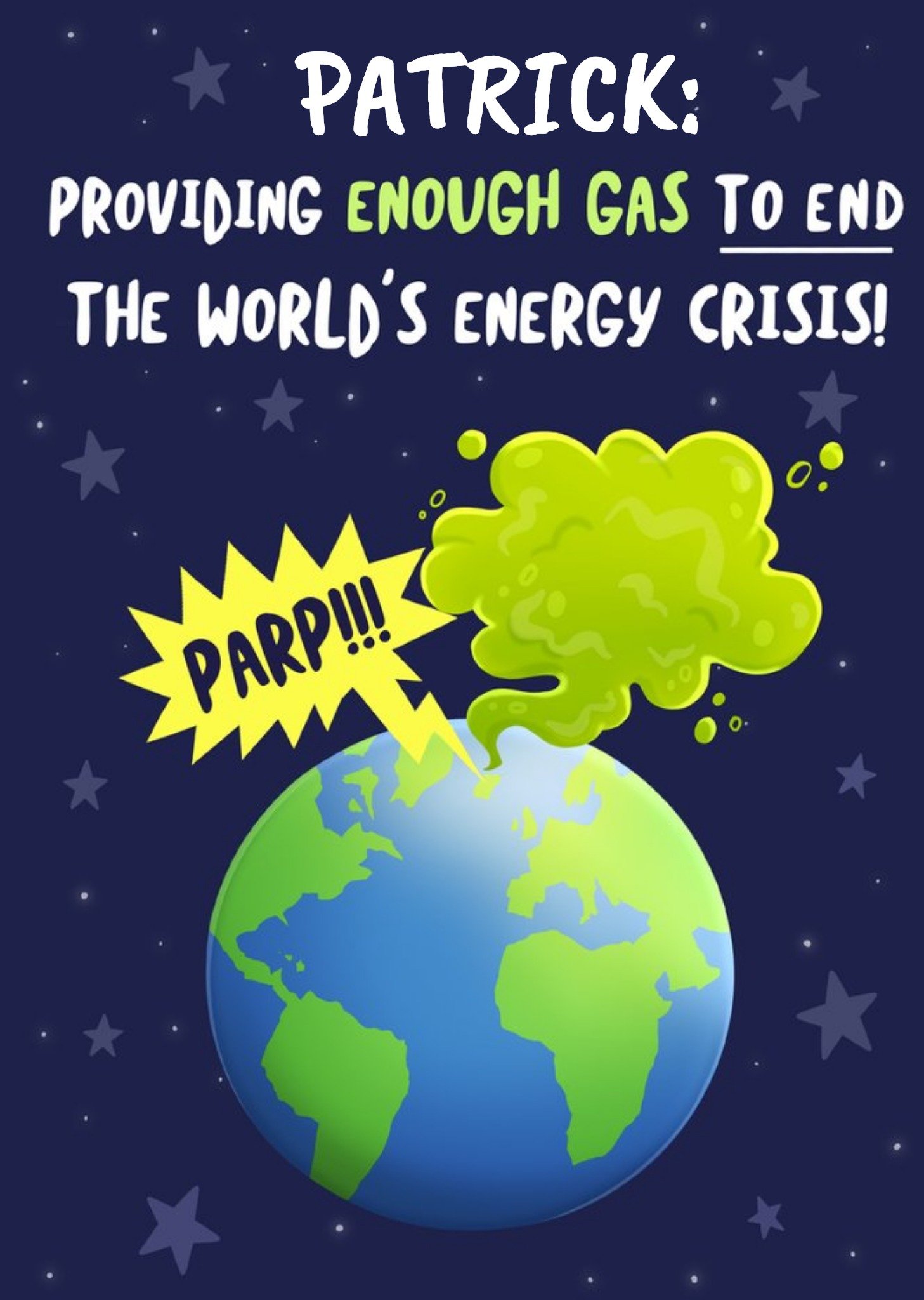 Moonpig Providing Enough Gas Funny Energy Crisis Birthday Card