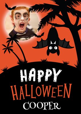 Dotty Black Illustration Kids Australia Halloween Bat Card