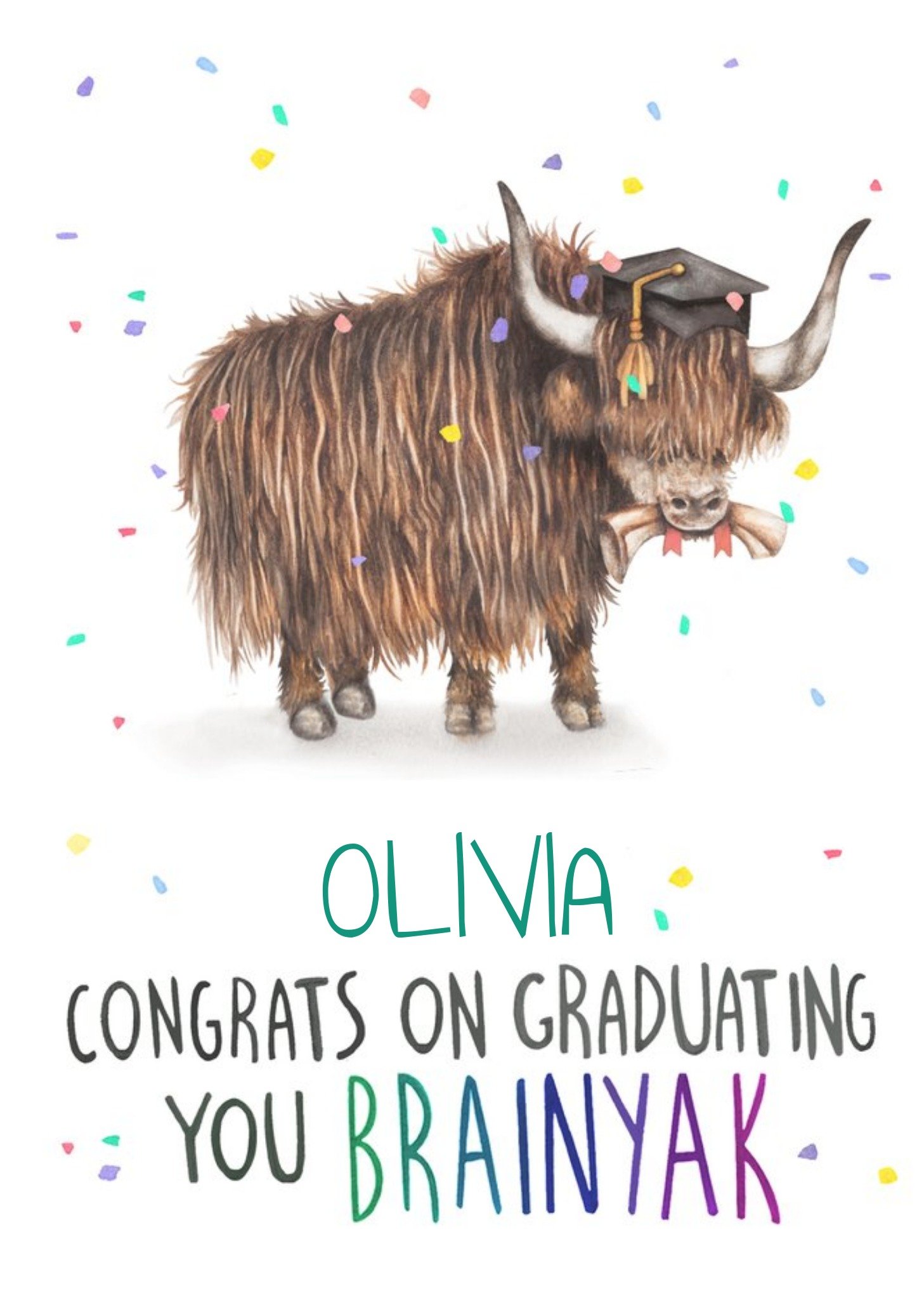 Moonpig Cute Yak Pun Congrats On Graduating Exams Card