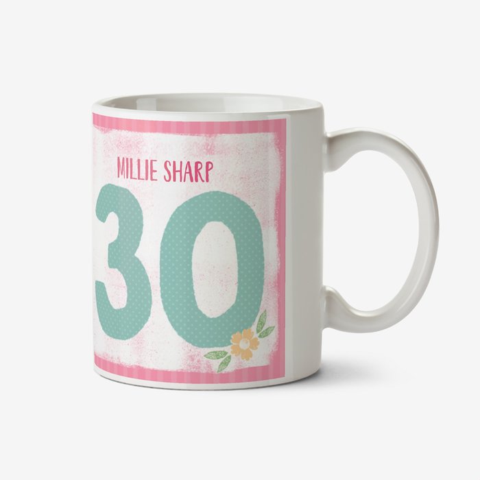 Bright Flowers Happy 30th Birthday Photo Mug